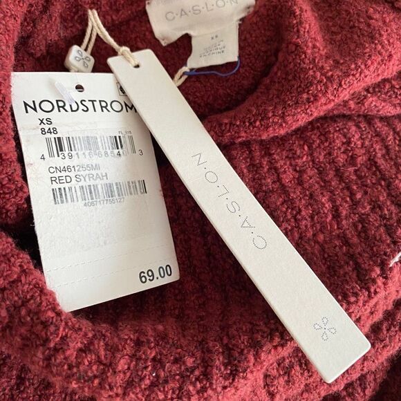 Caslon Nordstrom Red Syrah Chunky Cowl Neck Pullover Sweater SZ XS NWT - Picture 10 of 11